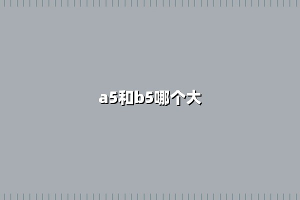 A5和B5哪个大（A5和B5的本子哪个大）：尺寸对比与应用场景全解析