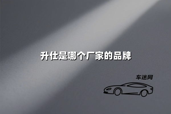 升仕是哪个厂家的品牌(升仕是杂牌吗)
